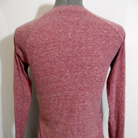 STAR RIDE Heathered Sporty T-shirt Jr. L Pale Red Scoop neck Round hem top LS - Picture 4 of 6